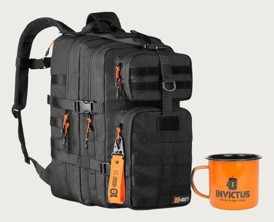Mochila Assault 35litros Preta Legacy Series 10anos Invictus