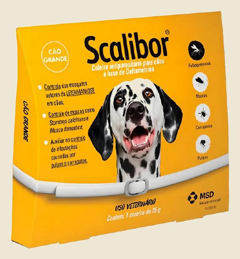 Coleira Antiparasita Scalibor 65 cm Proteção 4 Meses Pulgas e Mosquitos