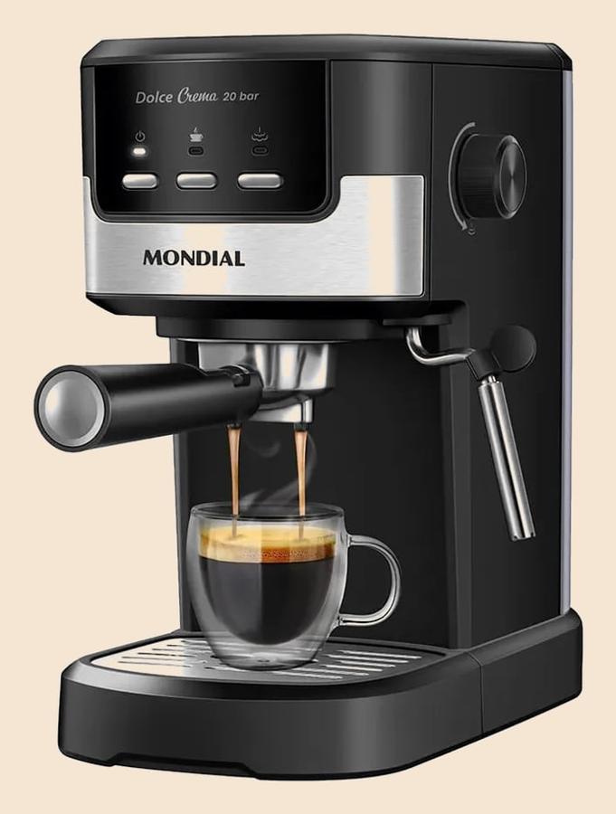 Cafeteira Espresso Dolce Crema 20 Bar Mondial Preto/Inox 1200W C-21-E-CNP