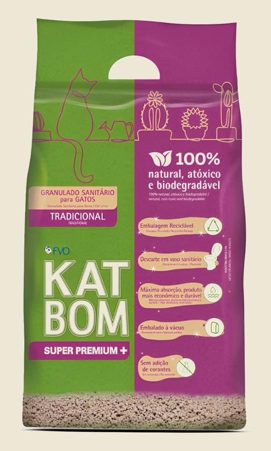 Areia Higiênica Katbom Para Gatos Granulado Tradicional 3kg