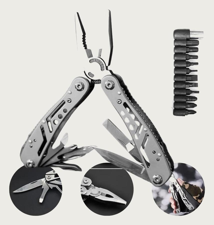 Alicate Canivete Tático Aço Inox 25 Funções