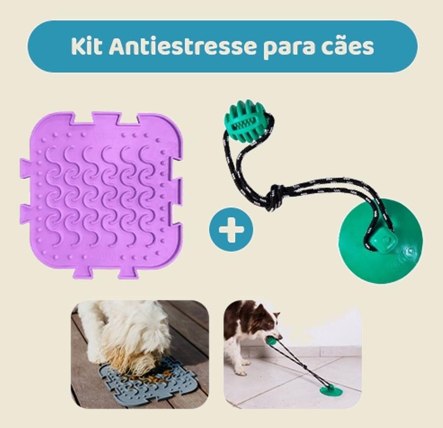 Kit Anti-Stress Quebra-Cabeça + Push Ball - Para Cães - Tam. G - Petiko | Tapete de Lamber, Dispenser de Petiscos