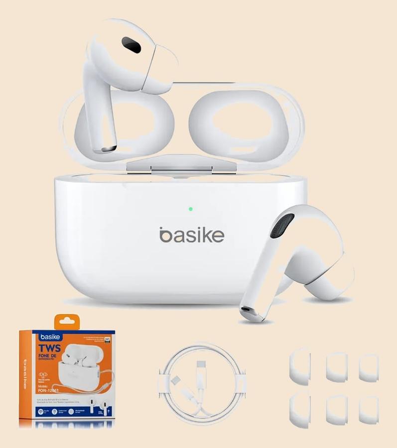 Basike Fone De Ouvido Sem Fio Bluetooth Para Bluetooth 5.3 Branco