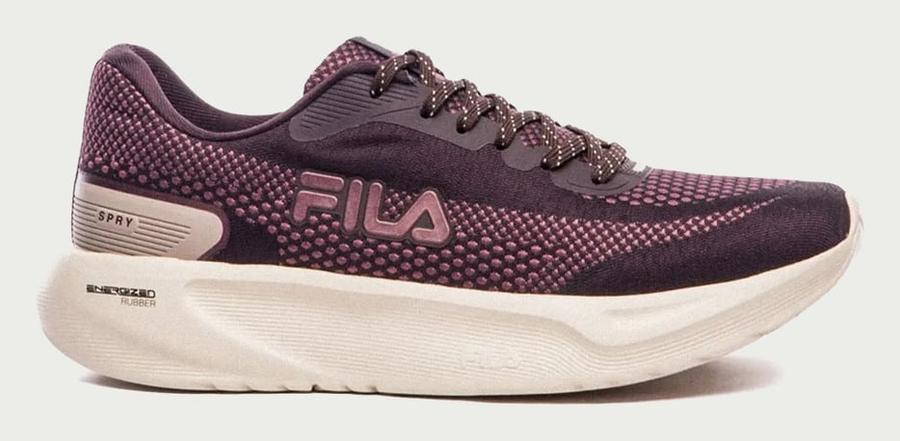 Tênis Fila Spry Feminino Original Academia Confortável Marrom Dark/vinho/castanho Claro 36 Br