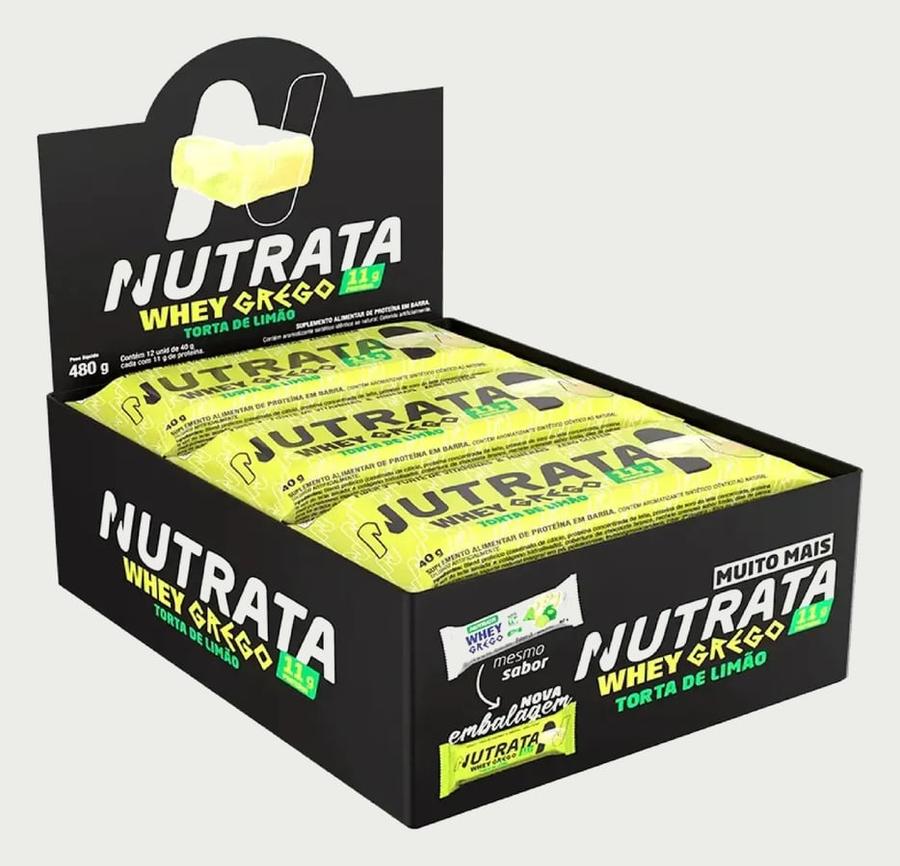 Barra Whey Grego 40g Display com 12 unidades Torta de Limão Nutrata