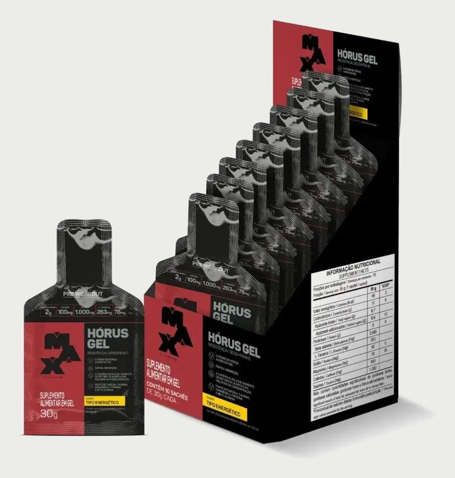 Pré Treino Horus Gel -Com 10 Sachês De 30g Max Titanium
