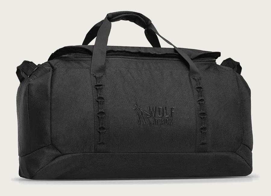Bolsa De Viagem Wolf Attack Space 80 Litros Preta Zíper Ykk® Preto Lisa