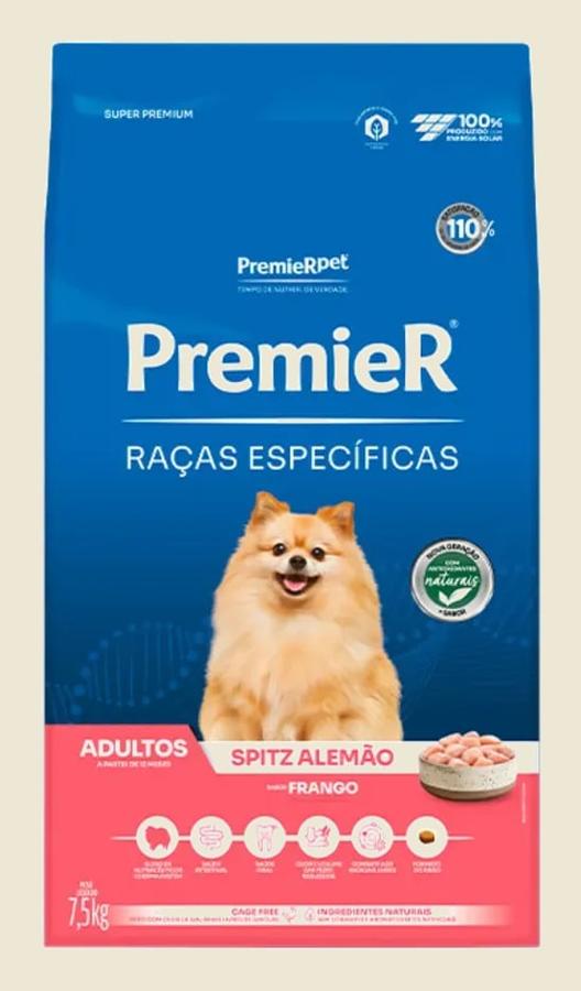 Alimento Premier Super Premium Raças Específicas Spitz Alemão Para Cão Adulto De Raza Pequena Sabor Frango De 7.5 Kg