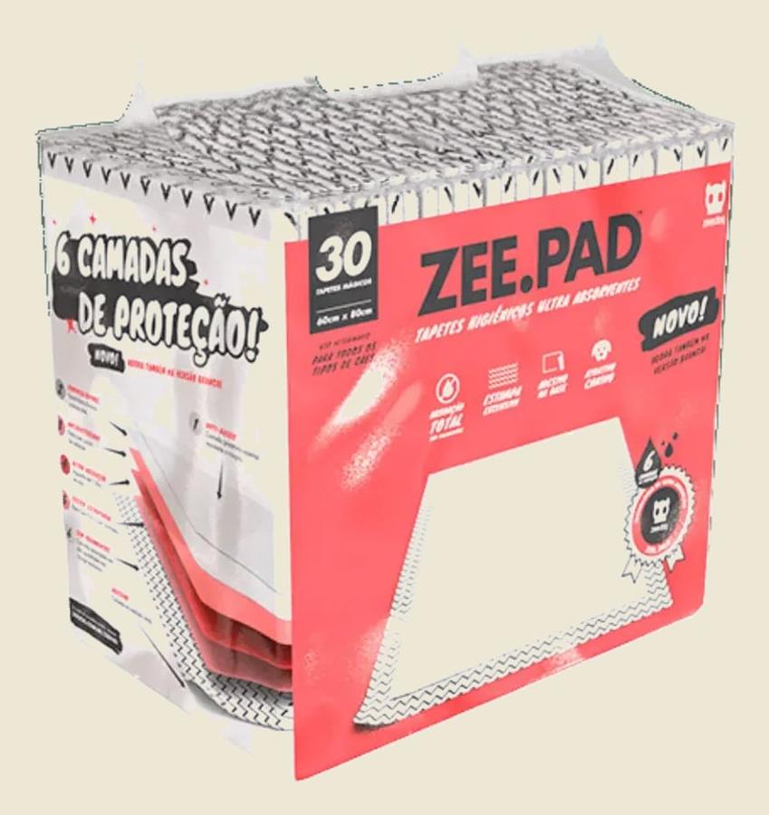 Tapete Higiênico Para Cachorro Zeepad 30 Unidades Zeedog Cor Branco