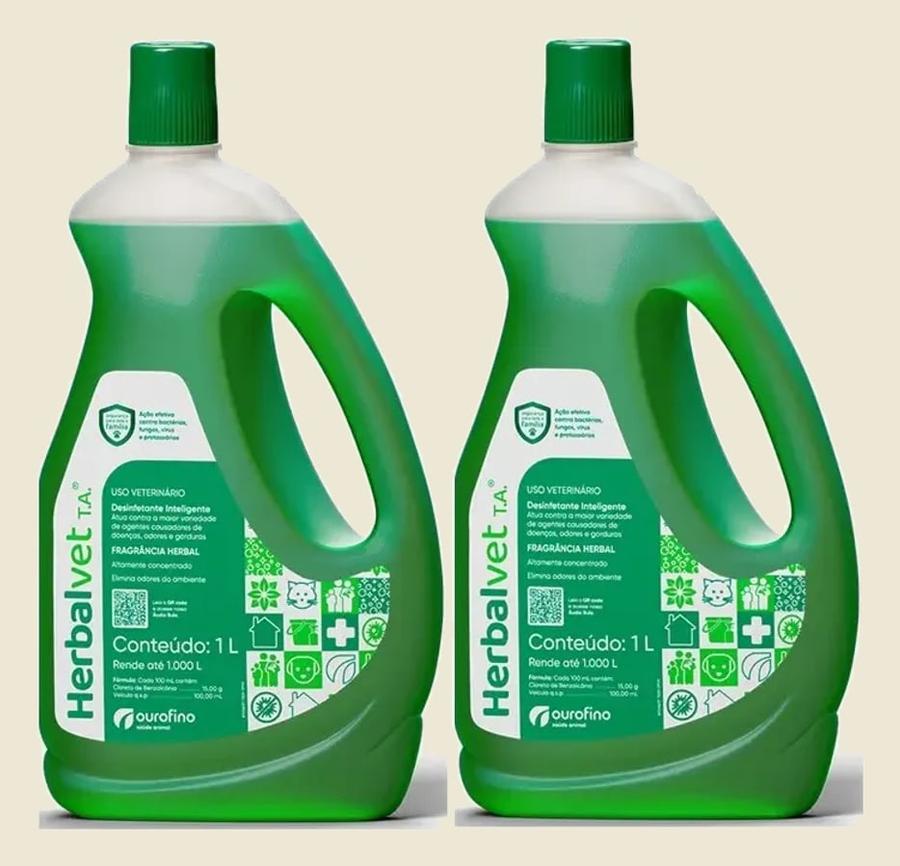 Herbalvet T.a. 1l Ourofino Desinfetante Bactericida 2 Unidad