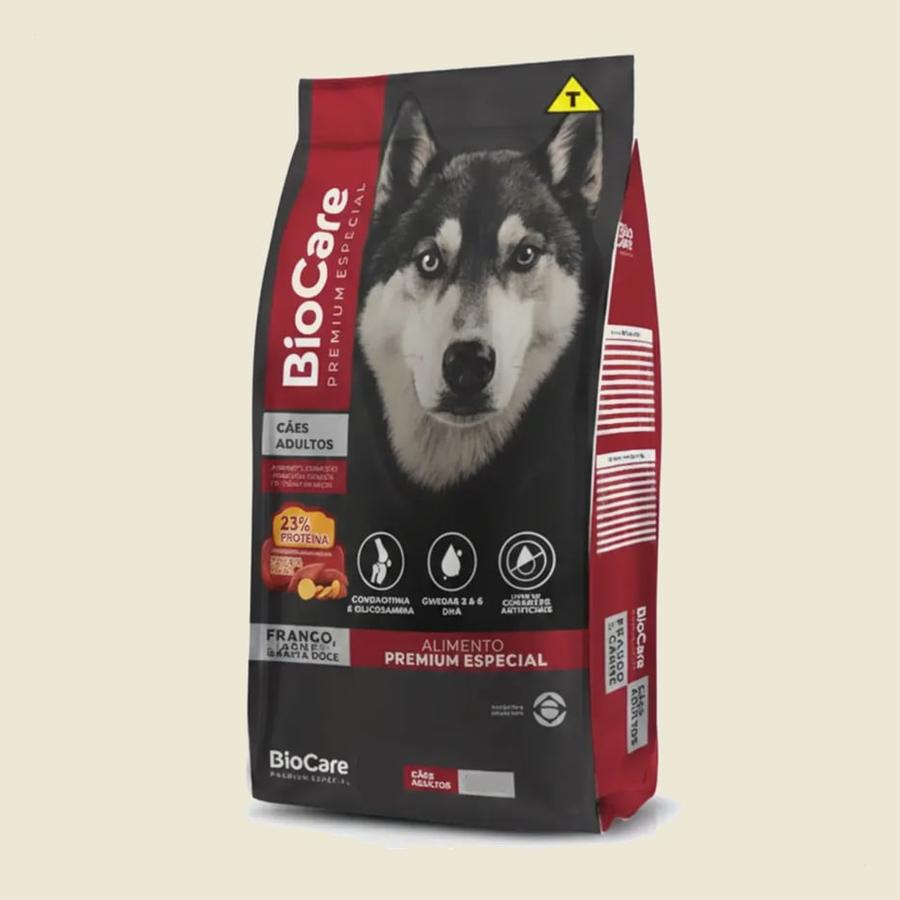 Ração Biocare Premium Cães Adultos Carne Frango 15kg 23%