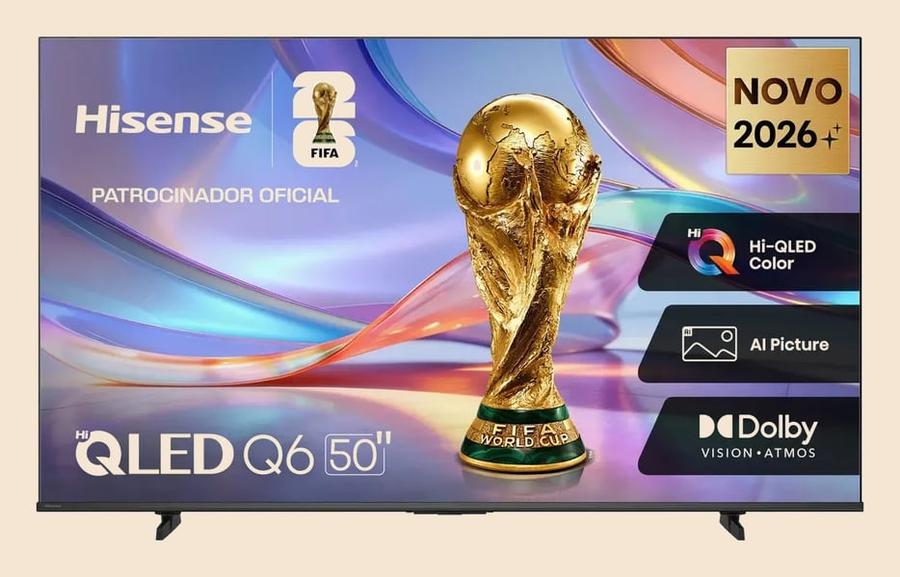 Smart TV Hisense HI-QLED 4K 50" polegadas com Processador AI, Dolby Vision Atmos e Compatibilidade Alexa - 50Q6QVV