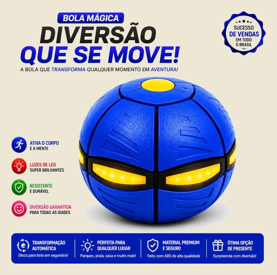 Brinquedo Pet e Infantil Bola Interativa Mágica Cachorro Bolinha Voadora Presente Bola Ufo Disco