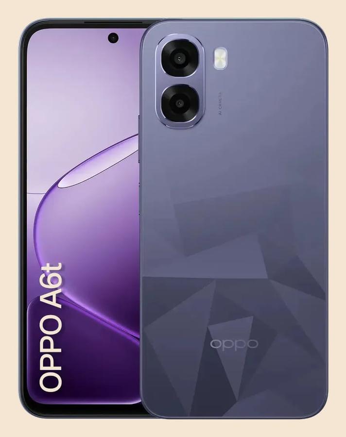 Smartphone OPPO A6t 128GB 12GB RAM (4GB + 8GB RAM Virtual) Bateria Gigante 6500 mAh Câmera AI Violeta