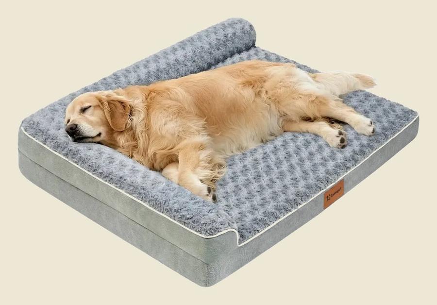 Cama Pet Grande Caminha Cachorros Suporte Cervical Espuma de Ortopédica C/capa Lavável Removível E Base Impermeável 91×68×16.5