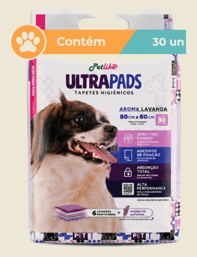 Tapete Higiênico Ultra Pads Lavanda 60x80cm 30 Unidades