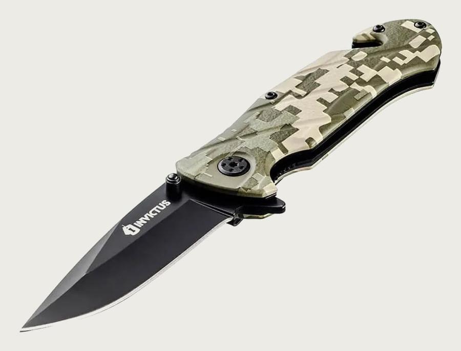 Invictus Squad canivete tático militar camuflado caça tatica