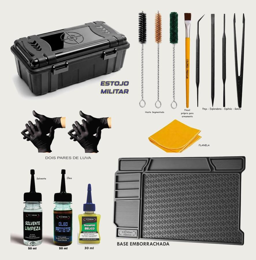 Kit Limpeza Armamento Curto Revolver, Pistolas 38 380 9 E 45