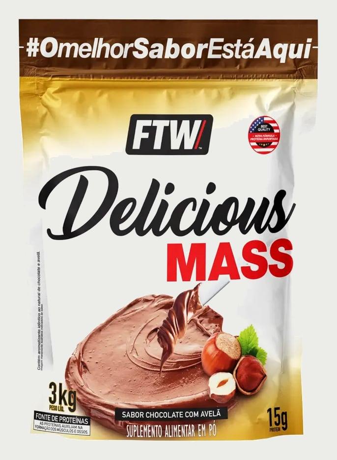 Delicious Mass Hipercalórico Refil 3kg Sabor Creme de Avelã - FTW