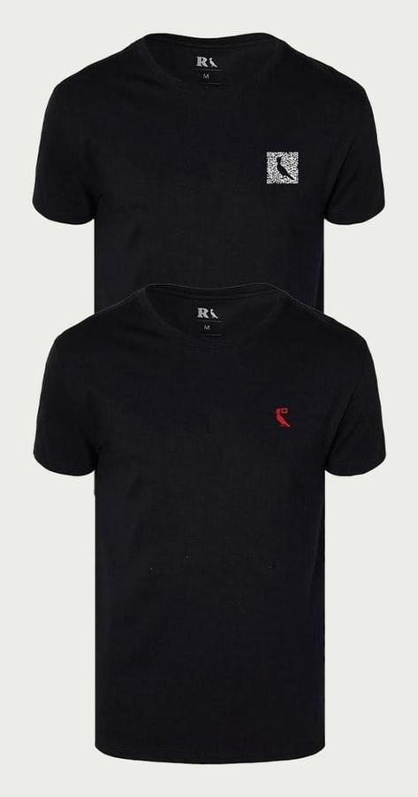 Kit 2 Camisetas Reserva Notificacao E Qrcode Preto